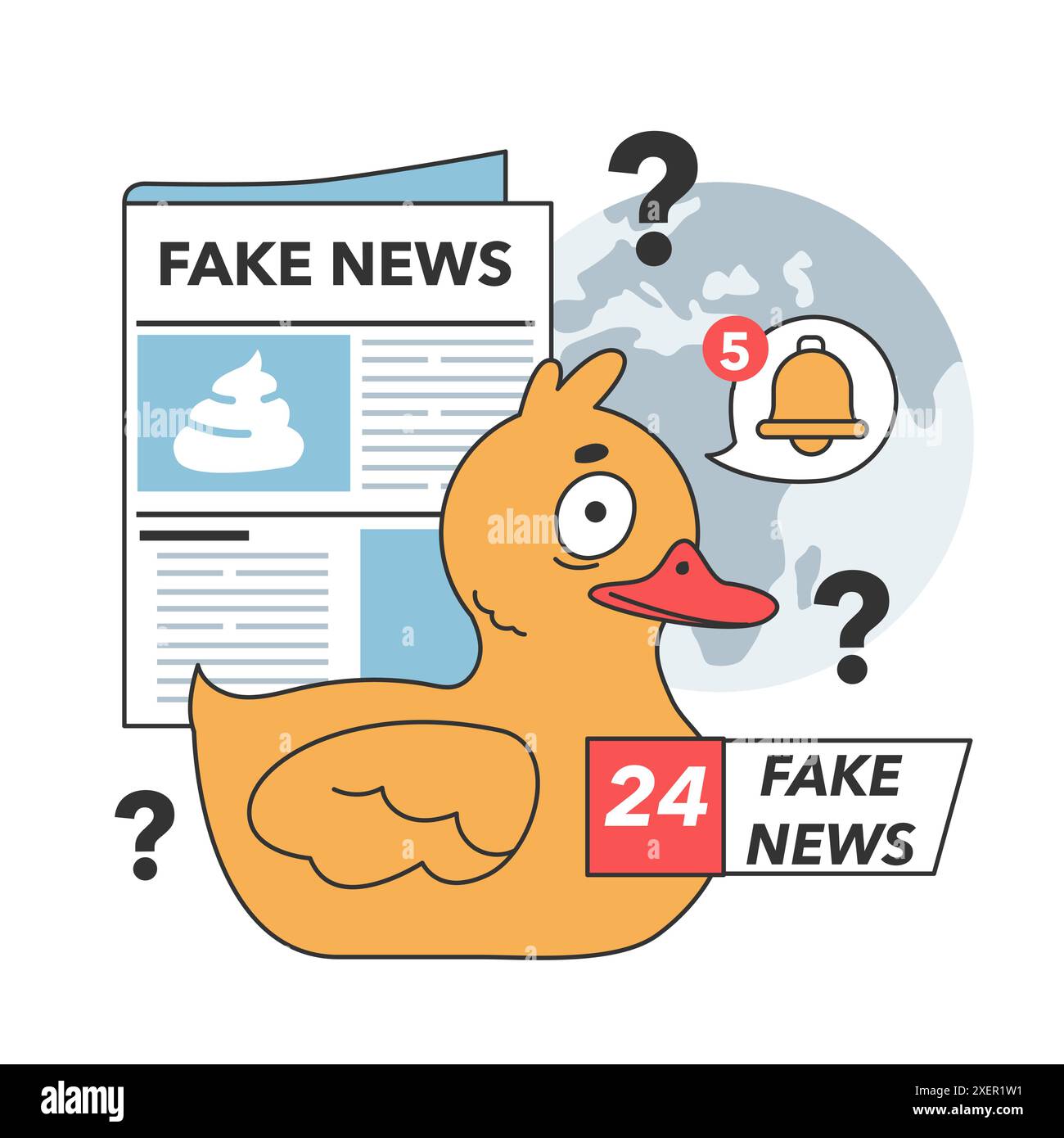 Fausses nouvelles. Manipulation et contrôle sur l'esprit des gens. Médias influençant et manipulant le caractère. Propagande, canulars et faux internet. Illustration vectorielle plate Illustration de Vecteur