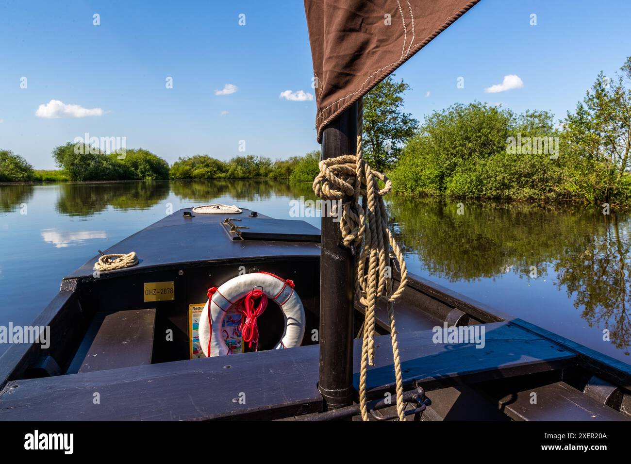 Voyage en barge de tourbe sur la rivière Hamme de Worpswede à Osterholz-Scharmbeck, basse-Saxe, Allemagne Banque D'Images