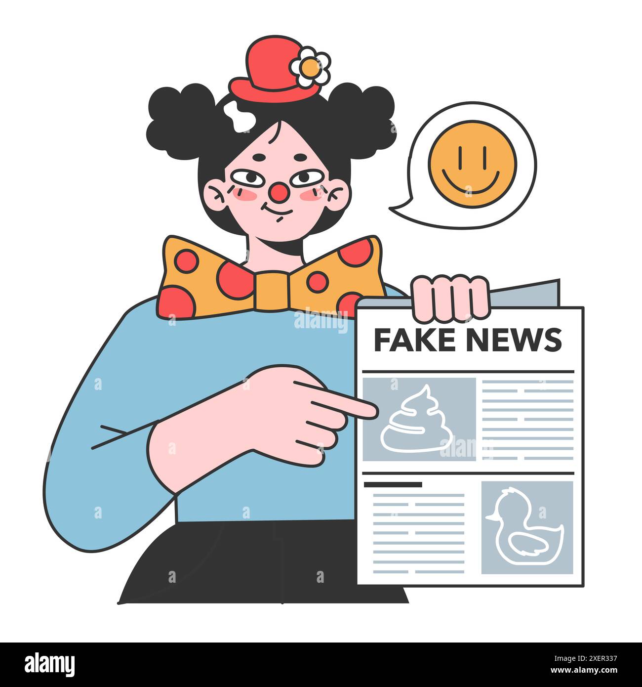 Fausses nouvelles. Manipulation et contrôle sur l'esprit des gens. Médias influençant et manipulant le caractère. Propagande, canulars et faux internet. Illustration vectorielle plate Illustration de Vecteur