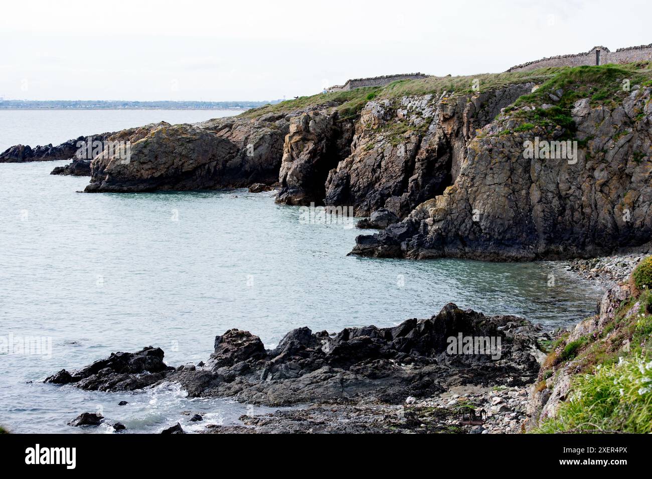 Promenade dans la falaise sur la péninsule de Howth, Suton Shore, Dublin, Republica of Ireland Banque D'Images