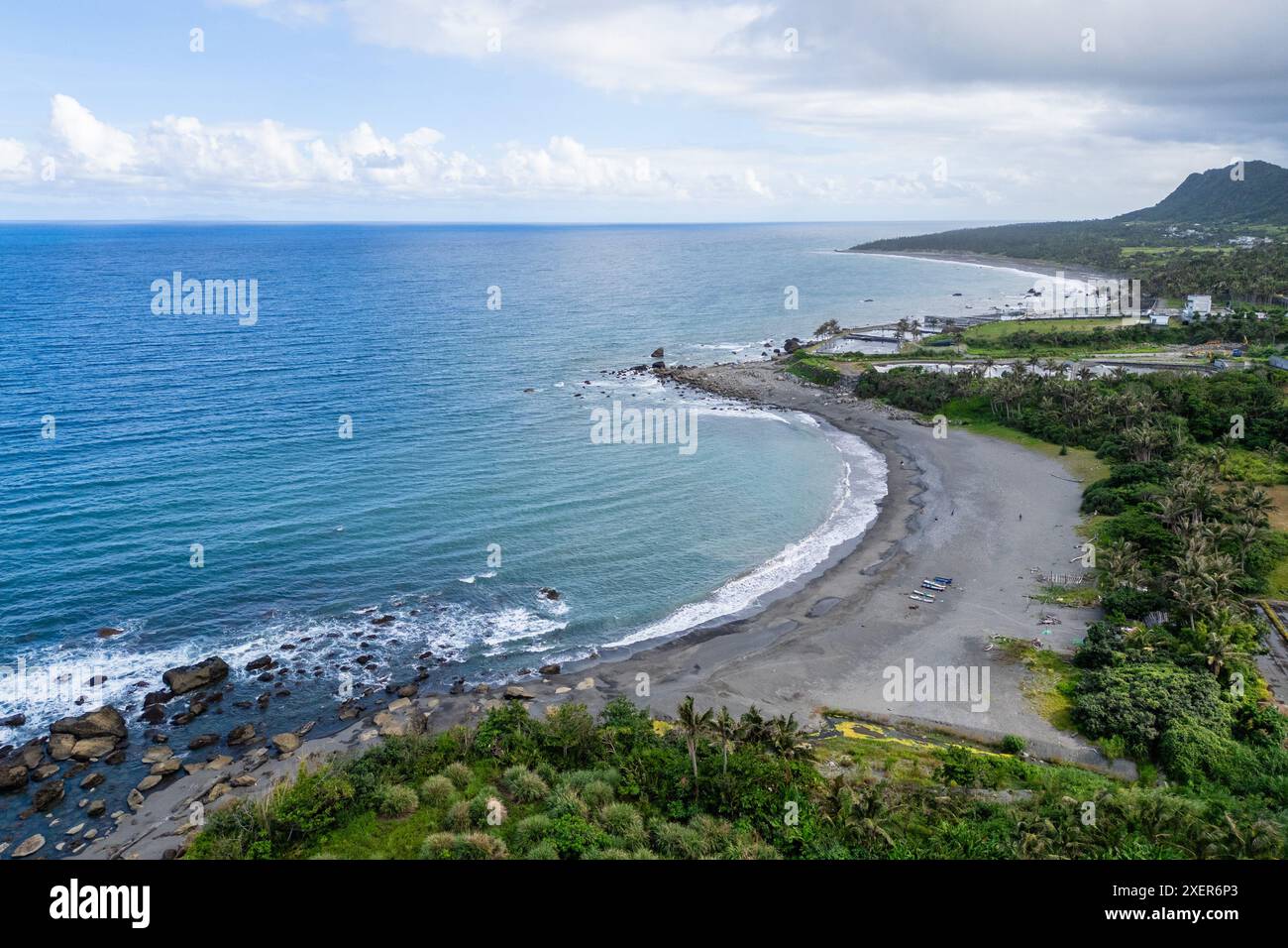 Vue aérienne de la plage de Dulan située dans le comté de Taitung, Taiwan Banque D'Images