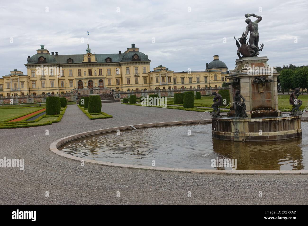 Palais de Drottningholm un des palais royaux de Suède, situé près de Stockholm, résidence officielle du roi Banque D'Images
