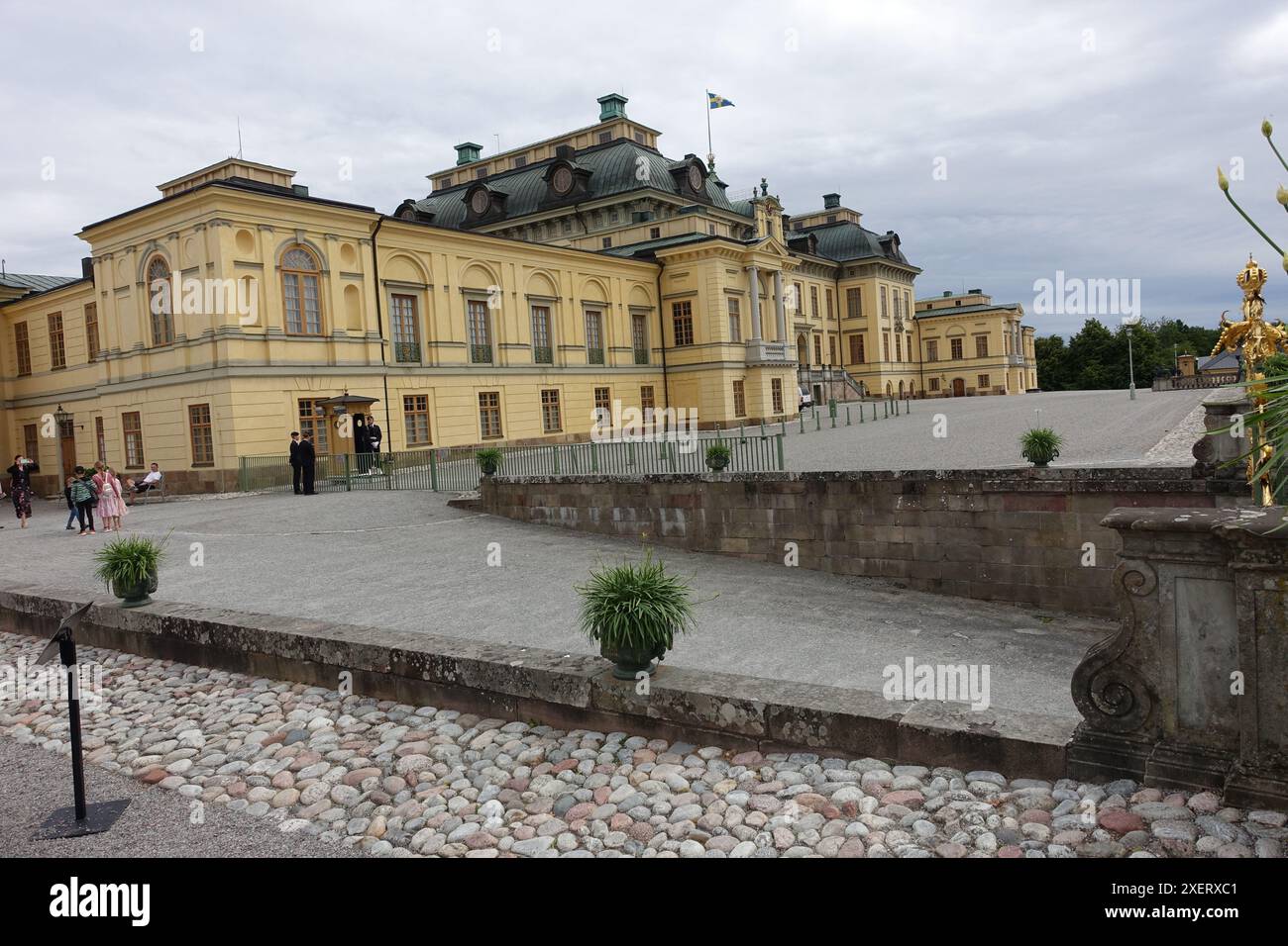 Palais de Drottningholm un des palais royaux de Suède, situé près de Stockholm, résidence officielle du roi Banque D'Images