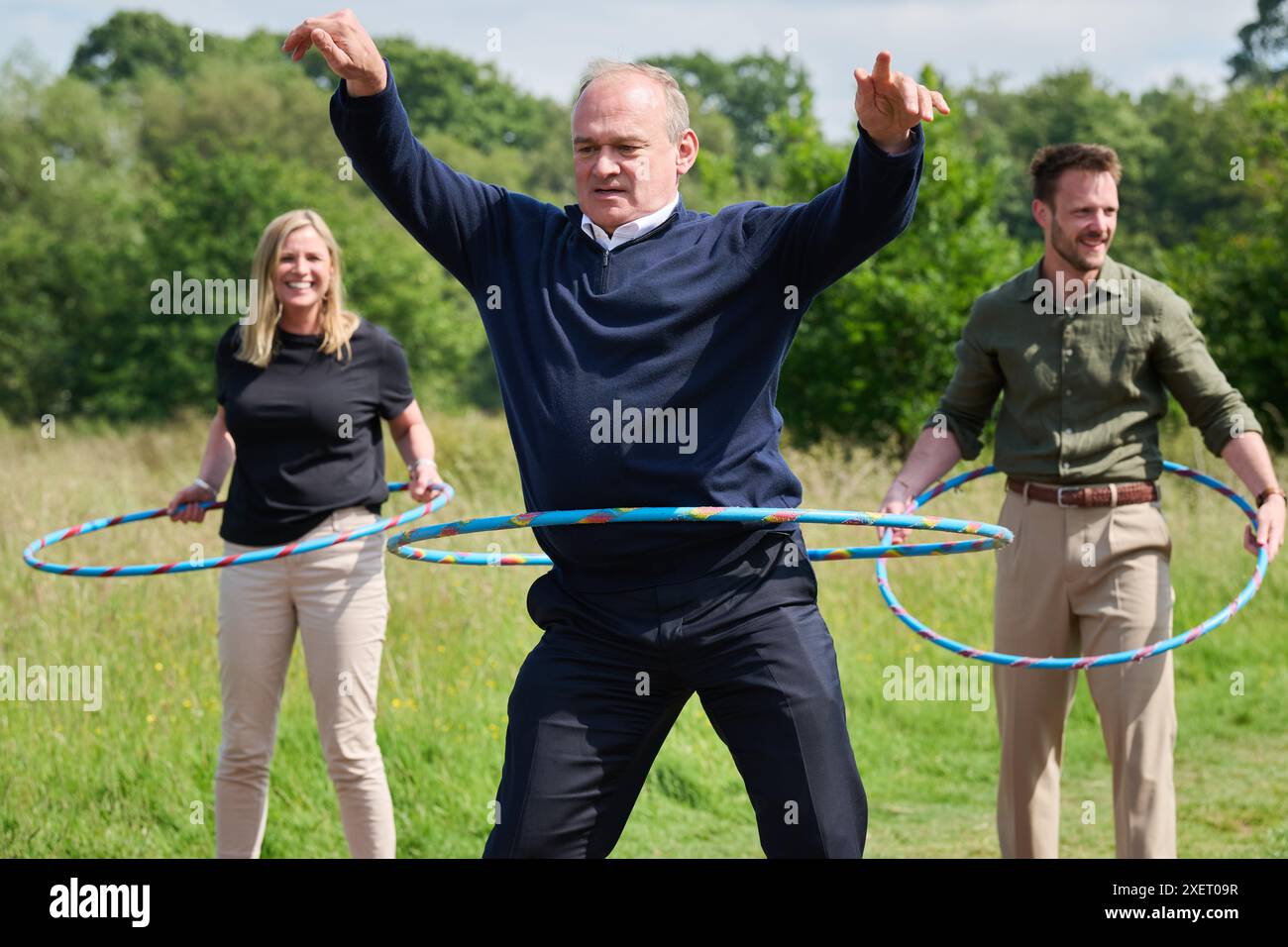 Édimbourg Écosse, Royaume-Uni 29 juin 2024. Le chef libéral démocrate Ed Davey sur le domaine Cammo pour participer à un atelier de cirque avec l'association caritative de cirque sociale d'Édimbourg dans le cadre de la campagne électorale générale. crédit sst/alamy live news Banque D'Images