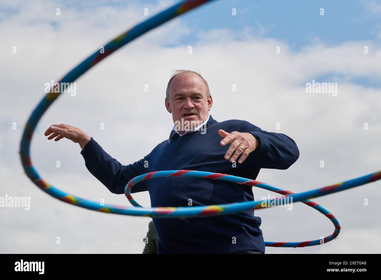 Édimbourg Écosse, Royaume-Uni 29 juin 2024. Le chef libéral démocrate Ed Davey sur le domaine Cammo pour participer à un atelier de cirque avec l'association caritative de cirque sociale d'Édimbourg dans le cadre de la campagne électorale générale. crédit sst/alamy live news Banque D'Images