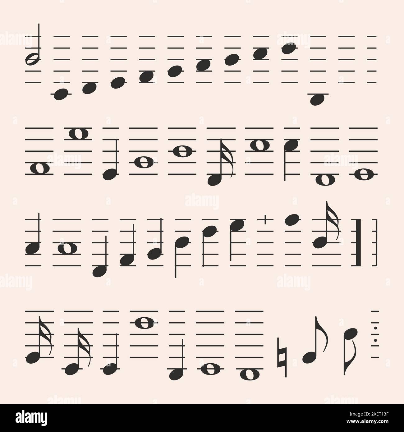 Collection d'éléments de notation musicale Illustration de Vecteur