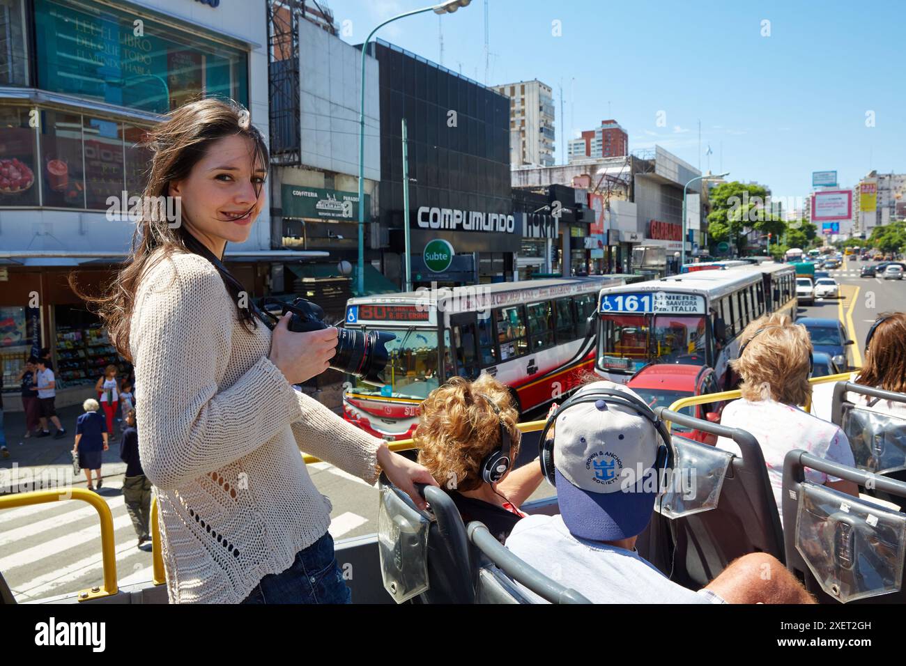 Bus Turistico. Visite de la ville. Belgrano. Buenos Aires. Argentine. Banque D'Images