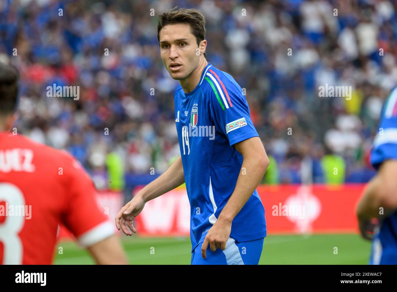 Berlin, Deutschland. 29 juin 2024. GER, Berlin, soccer, Suisse vs Italie, ronde 16, manche 16, UEFA EURO 2024, SP, Olympia - Stadium Berlin, Federico Chiesa (Italien, ITA), 29.06. 2024, crédit : HMB Media/Alamy Live News Banque D'Images