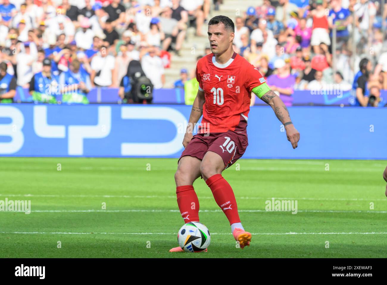 Berlin, Deutschland. 29 juin 2024. GER, Berlin, soccer, Suisse vs Italie, ronde 16, manche 16, UEFA EURO 2024, SP, Olympia - Stadium Berlin, granit Xhaka (Suisse, sui), 29.06. 2024, crédit : HMB Media/Alamy Live News Banque D'Images