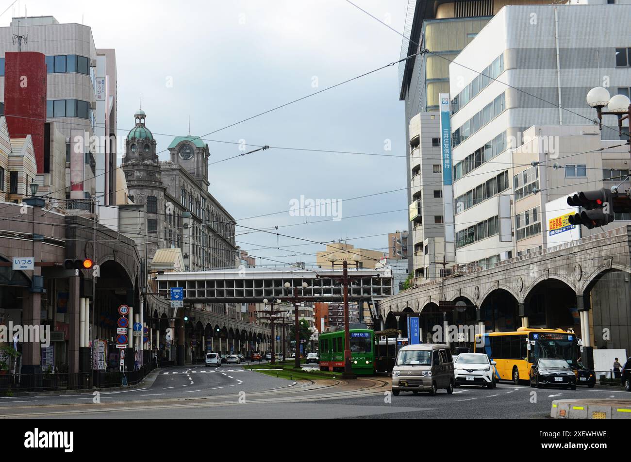 Le grand magasin emblématique Yamakataya à Kagoshima, au Japon. Banque D'Images