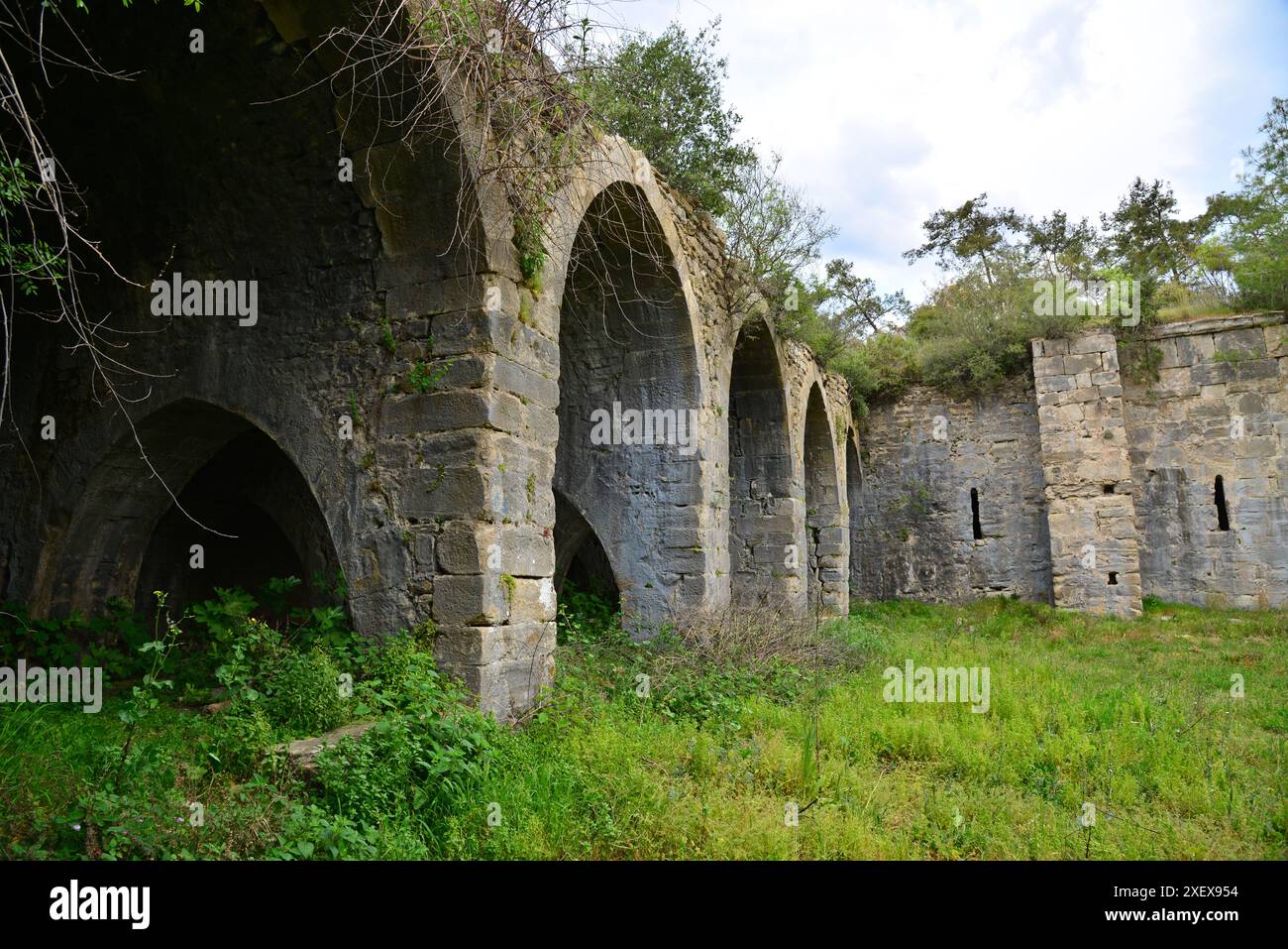 Le caravansérail Kargı Han, situé à Antalya, en Turquie, a été construit pendant la période Seldjouk. Banque D'Images