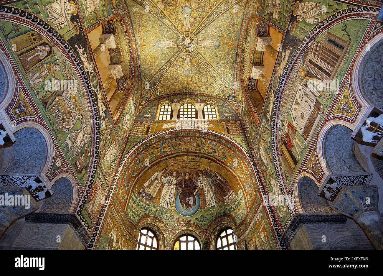 Des mosaïques byzantines de la Basilique de San Vitale. Ravenne. Emilia-Romagna, Italie Banque D'Images