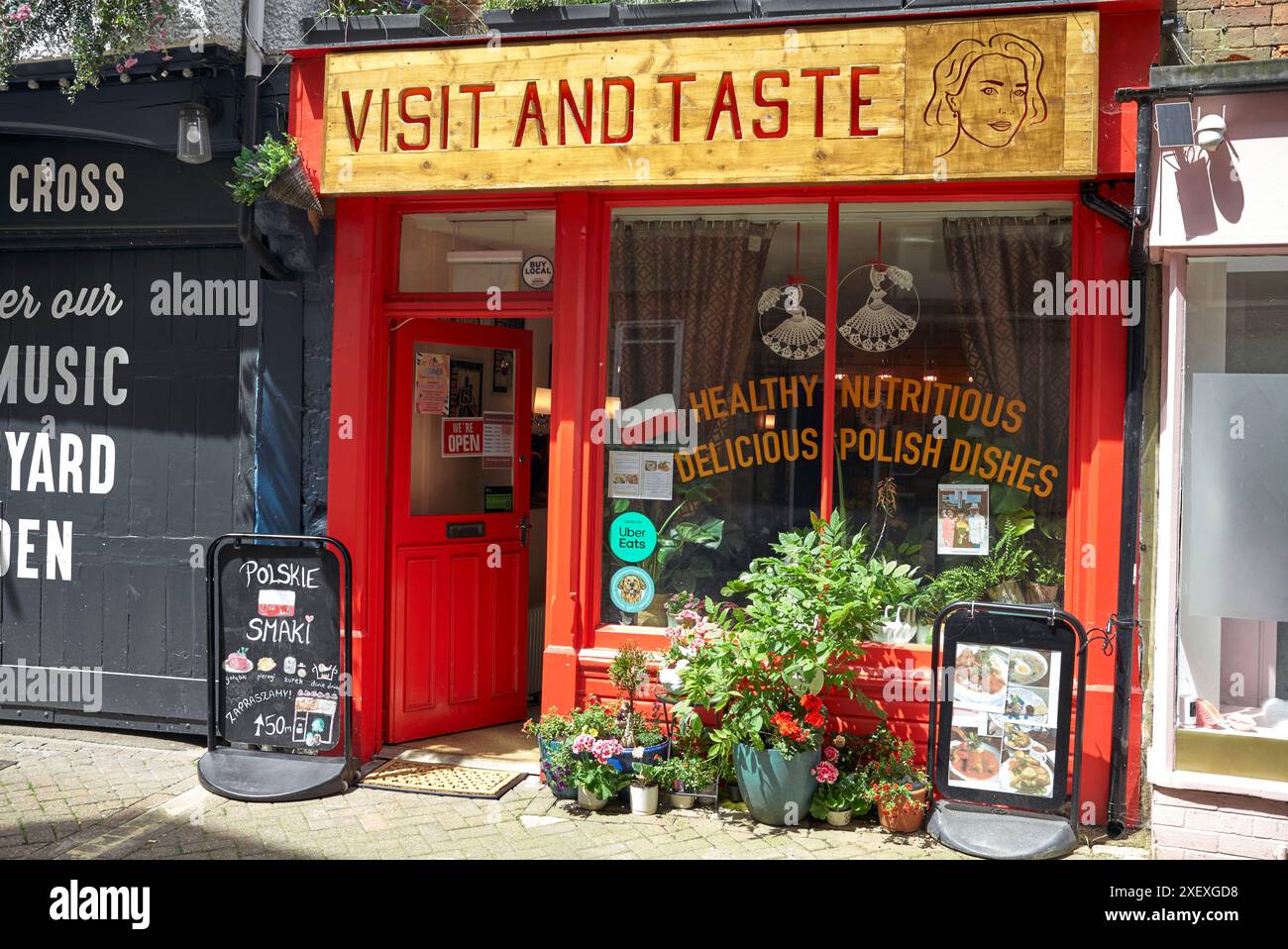 Restaurant polonais extérieur Butchers Row, Banbury, Oxfordshire, Angleterre, Royaume-Uni Banque D'Images