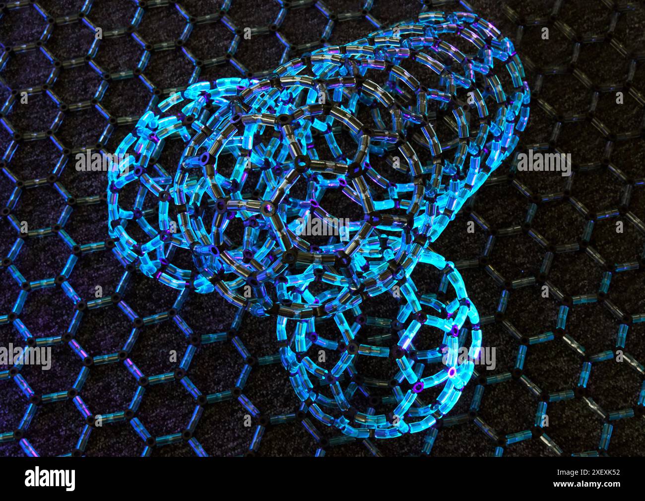 Structure moléculaire du graphène. Récréation par le professeur Juan Luis Delgado. Polymat. Donostia, Saint-Sébastien, Gipuzkoa, pays Basque, Espagne, Europe Banque D'Images