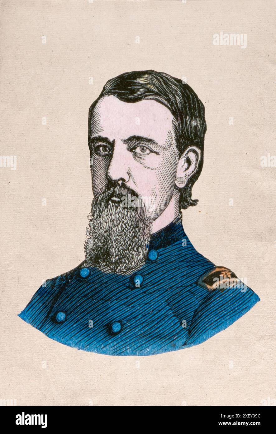 Portrait du général Terry. William Terry (1824 – 1888) est un homme politique du XIXe siècle, avocat, enseignant, propriétaire d'esclaves et soldat confédéré de Virginie. Le dernier commandant de la célèbre brigade de Stonewall pendant la guerre de Sécession a également remporté deux fois les élections à la Chambre des représentants des États-Unis après le conflit. Banque D'Images