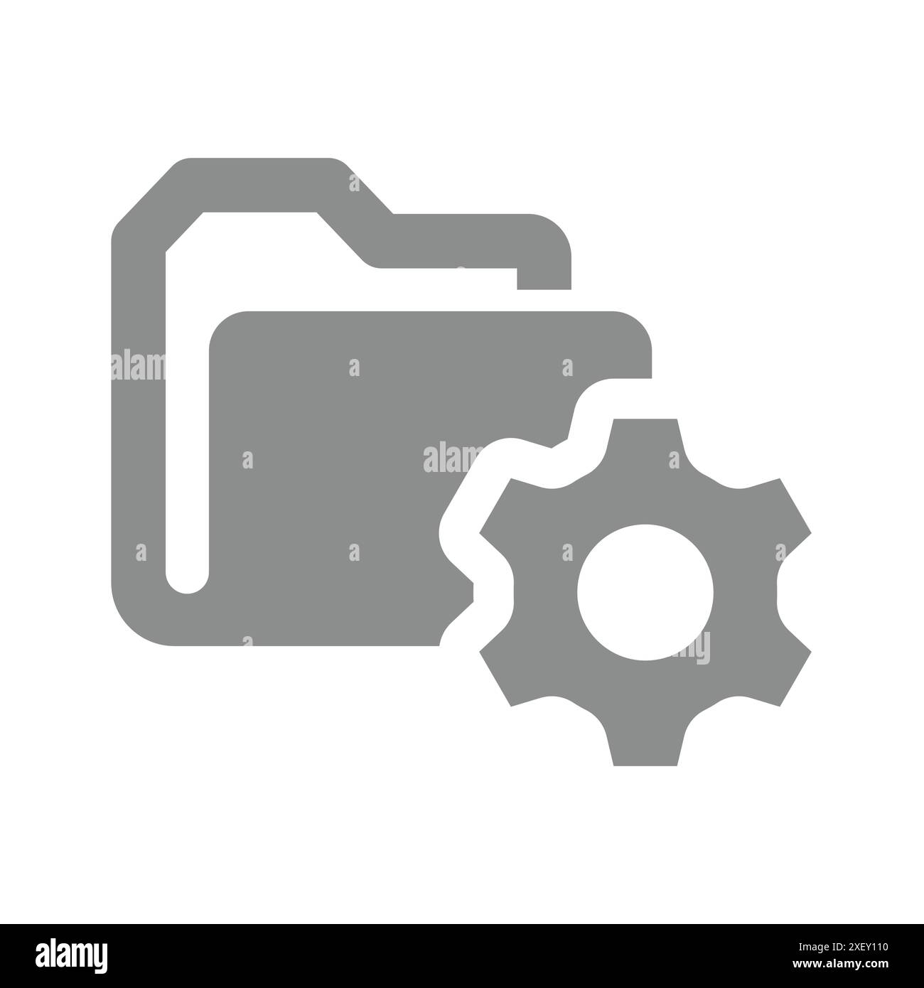 Dossier de fichiers et icône d'engrenage ou de roue dentée. Paramètres du répertoire et symbole de configuration. Illustration de Vecteur