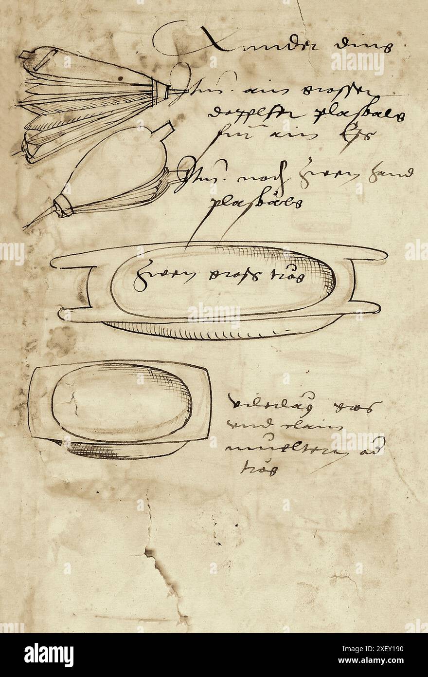 Les illustrations du siècle 16th du livre sur Alchemy.Par Hans Kilian, 1555 Banque D'Images