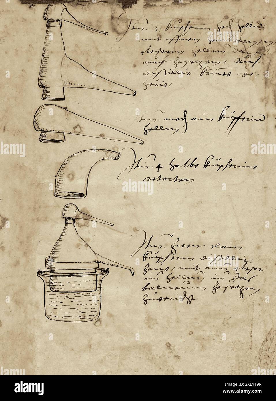 Les illustrations du siècle 16th du livre sur Alchemy.Par Hans Kilian, 1555 Banque D'Images