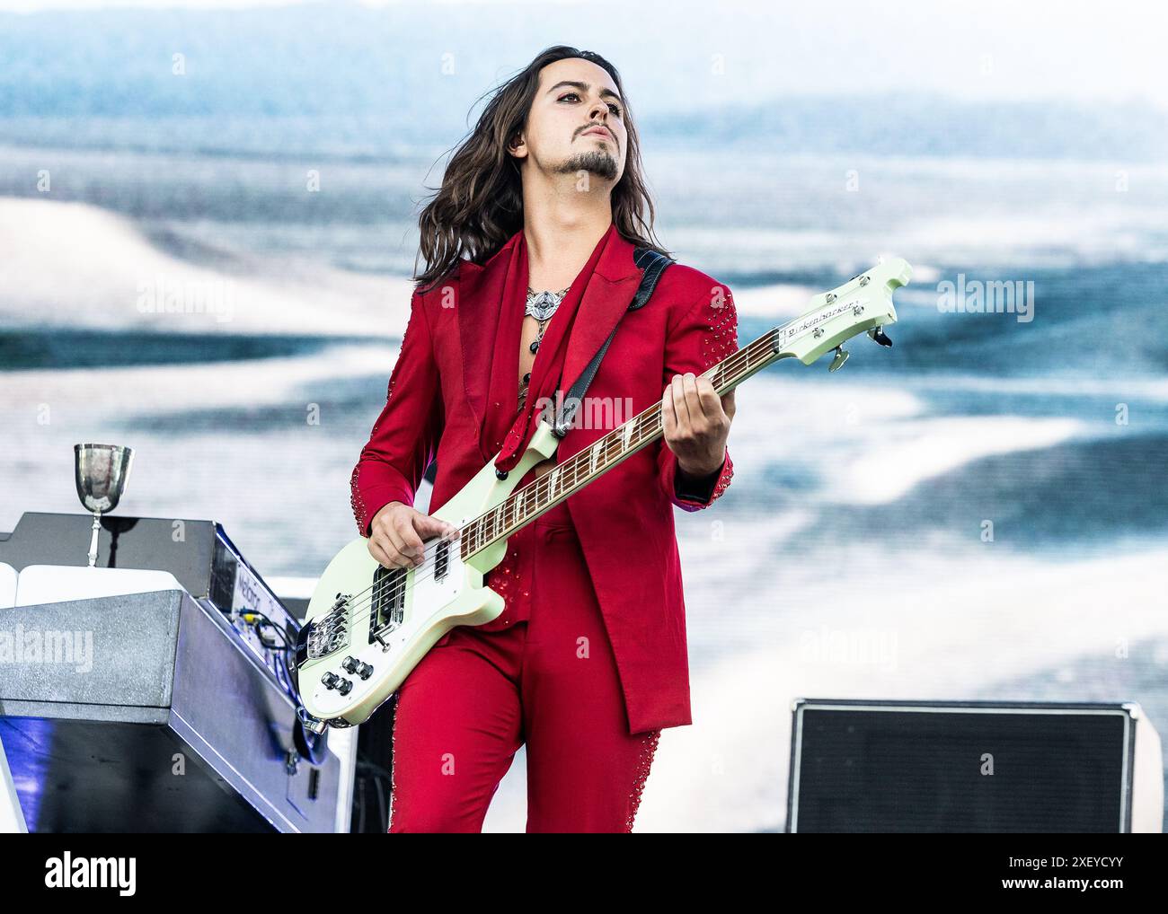 Sam Kiszka de Greta Van Fleet à tonnes of Rock à Oslo, en Norvège, le 29 juin 2024 Banque D'Images