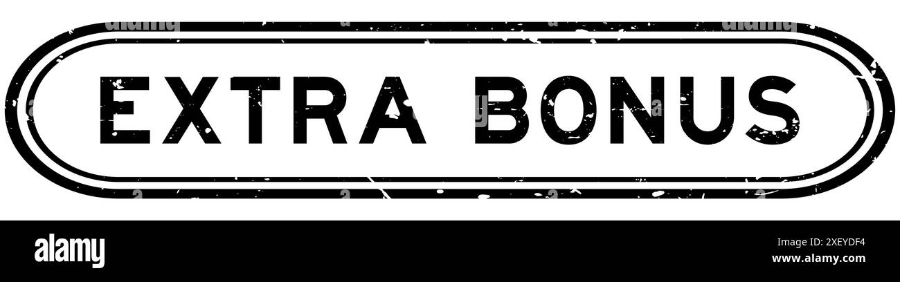Grunge noir supplémentaire mot bonus sceau en caoutchouc timbre sur fond blanc Illustration de Vecteur