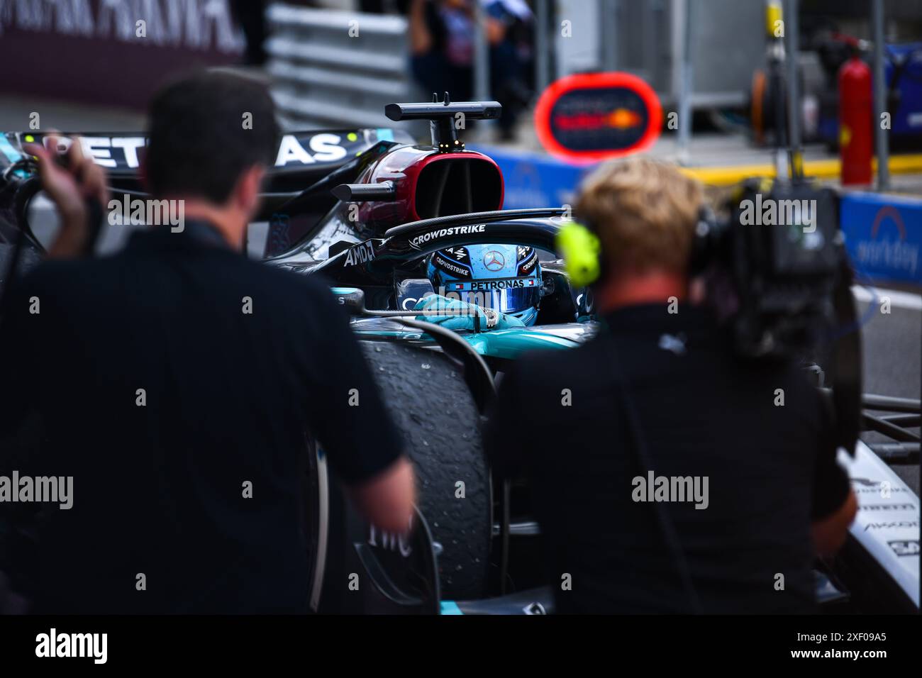 Spielberg, Mezzolombardo, Autriche. 30 juin 2024. Le pilote britannique GEORGE RUSSELL (Mercedes-AMG F1 Team) après avoir remporté le Grand Prix FIA de formule 1 d'Autriche 2024 au Red Bull Ring circuit de Spielberg. (Crédit image : © Daisy Facinelli/ZUMA Press Wire) USAGE ÉDITORIAL SEULEMENT! Non destiné à UN USAGE commercial ! Banque D'Images