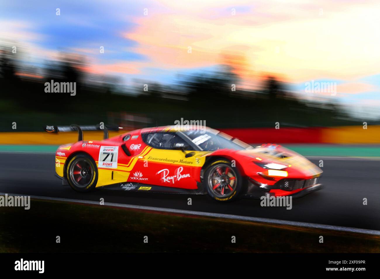 Thomas NEUBAUER (FRA) / Vincent ABRIL (MCO) / David VIDALES (ESP), #71, Ferrari 296 GT3, Team : AF Corse - Francorchamps Motors (ITA), Motorsport, CrowdStrike 24H of Spa, Belgien, Spa-Francorchamps, 29.06.2024 Foto : Eibner-Pressefoto/Juergen Augst Banque D'Images