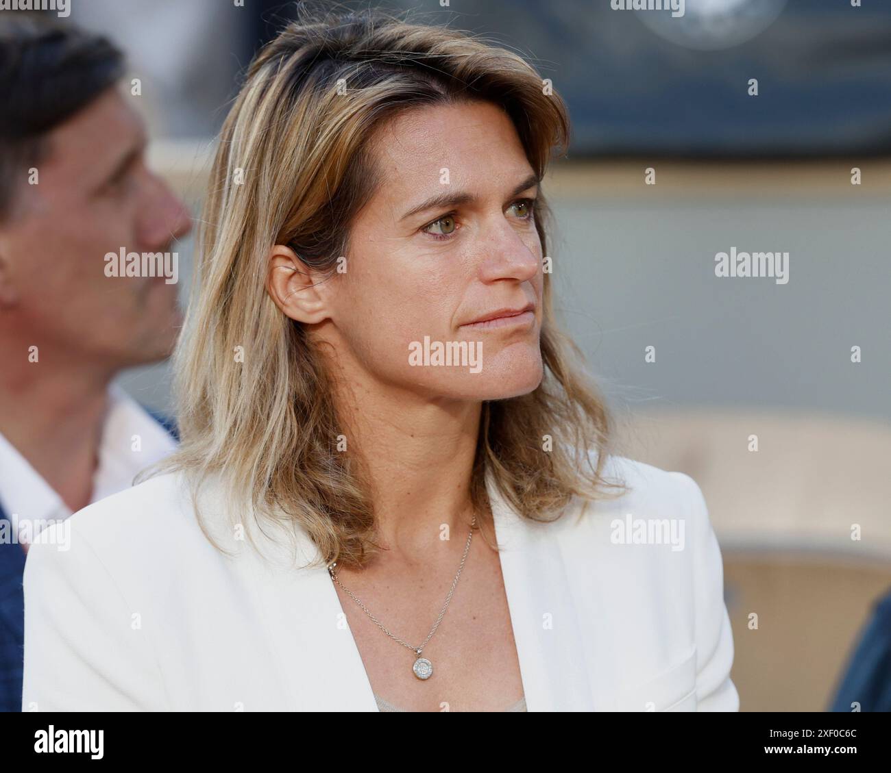 Amelie Mauresmo, directrice du tournoi Open de France, à Roland Garros, Paris, France. Banque D'Images