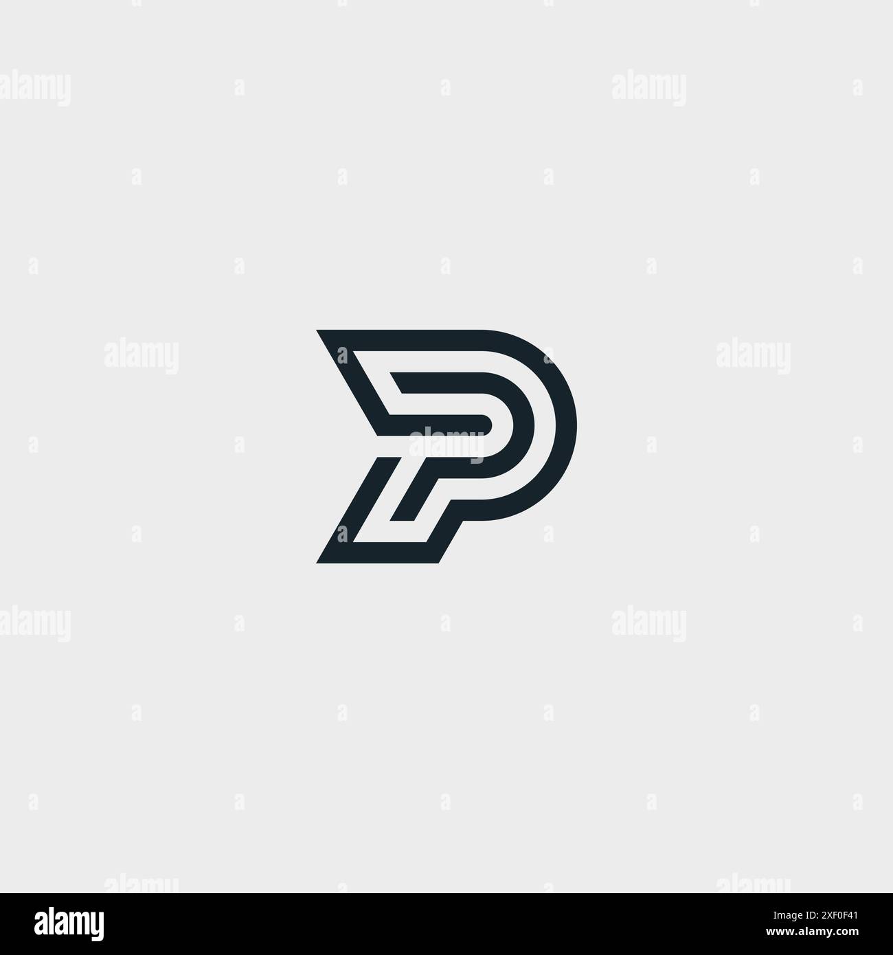 Modèle vectoriel de dernier logo pp moderne. Illustration de Vecteur