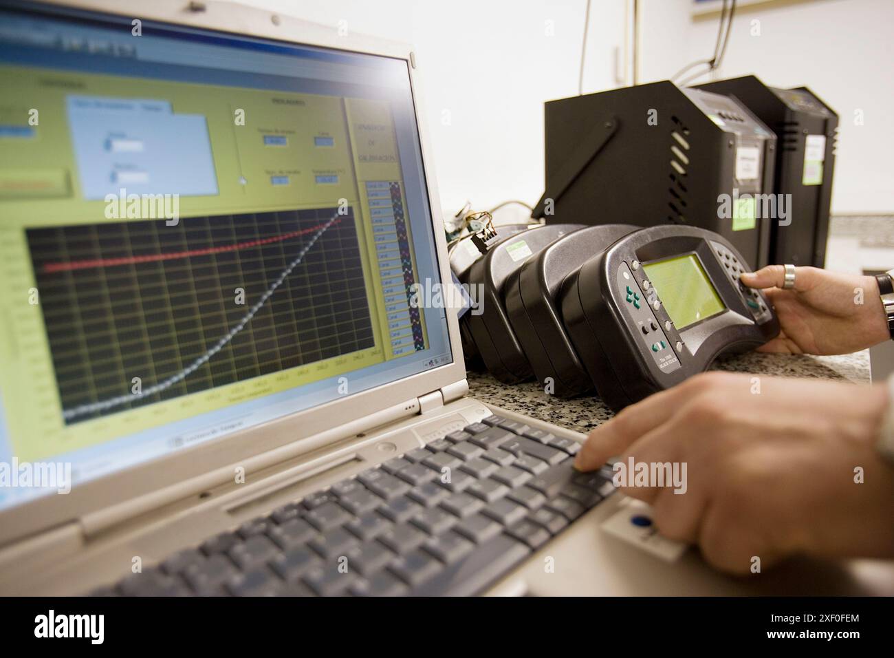 Étalonnage du thermocouple. Laboratoire d'étalonnage. Centre de technologie et de recherche. Fondation Inasmet-Tecnalia, Saint-Sébastien, Gipuzkoa, Euskadi. Espagne Banque D'Images