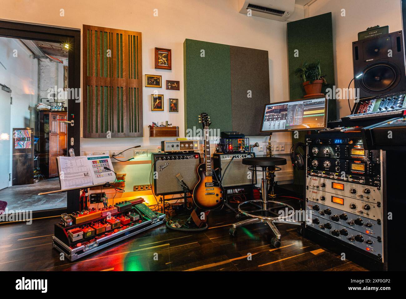 Studio d'enregistrement sonore professionnel Banque D'Images