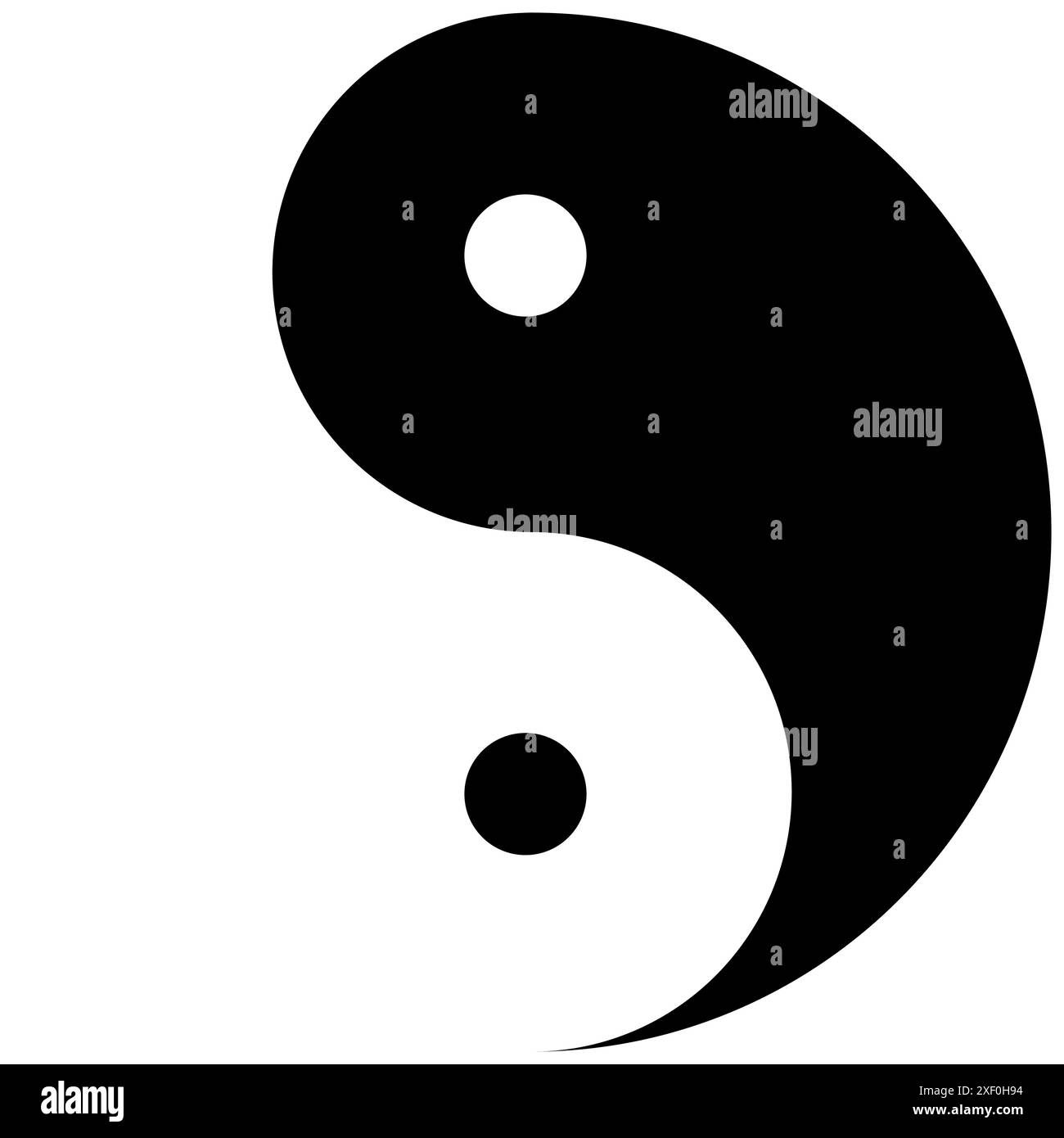 Ying Yang symbole chinois représentant 2 forces opposées isolées sur fond blanc Illustration de Vecteur