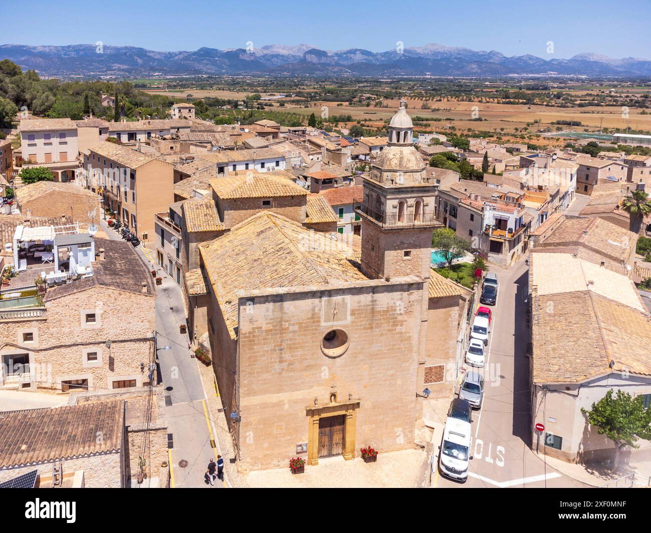 Paroisse catholique de Santa Eugenia, Majorque, Îles Baléares, Espagne. Banque D'Images