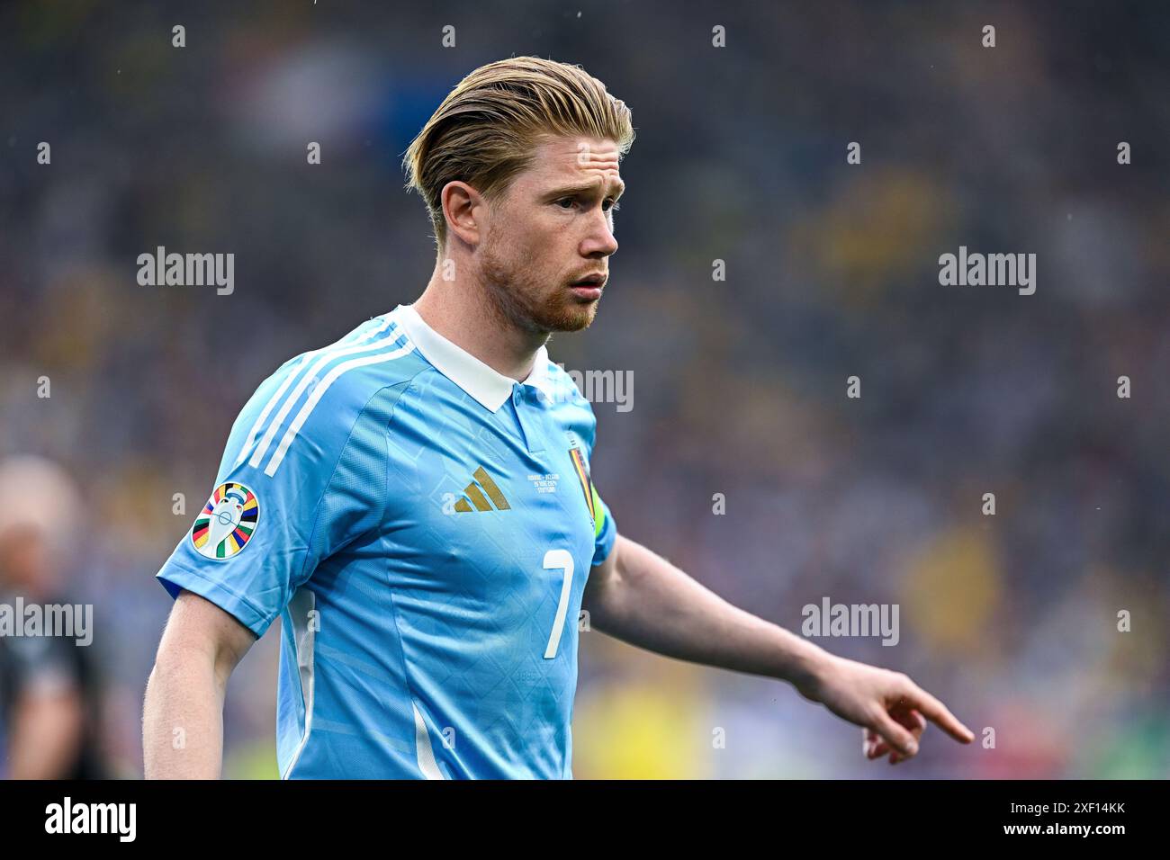 Stuttgart, Allemagne. 26 juin 2024. Kevin de Bruyne (7 ans) de Belgique lors d'un match de football entre les équipes nationales d'Ukraine et de Belgique, a appelé les Red Devils lors de la troisième journée du Groupe E dans la phase de groupes du tournoi UEFA Euro 2024, le mercredi 26 juin 2024 à Stuttgart, Allemagne . Crédit : Sportpix/Alamy Live News Banque D'Images