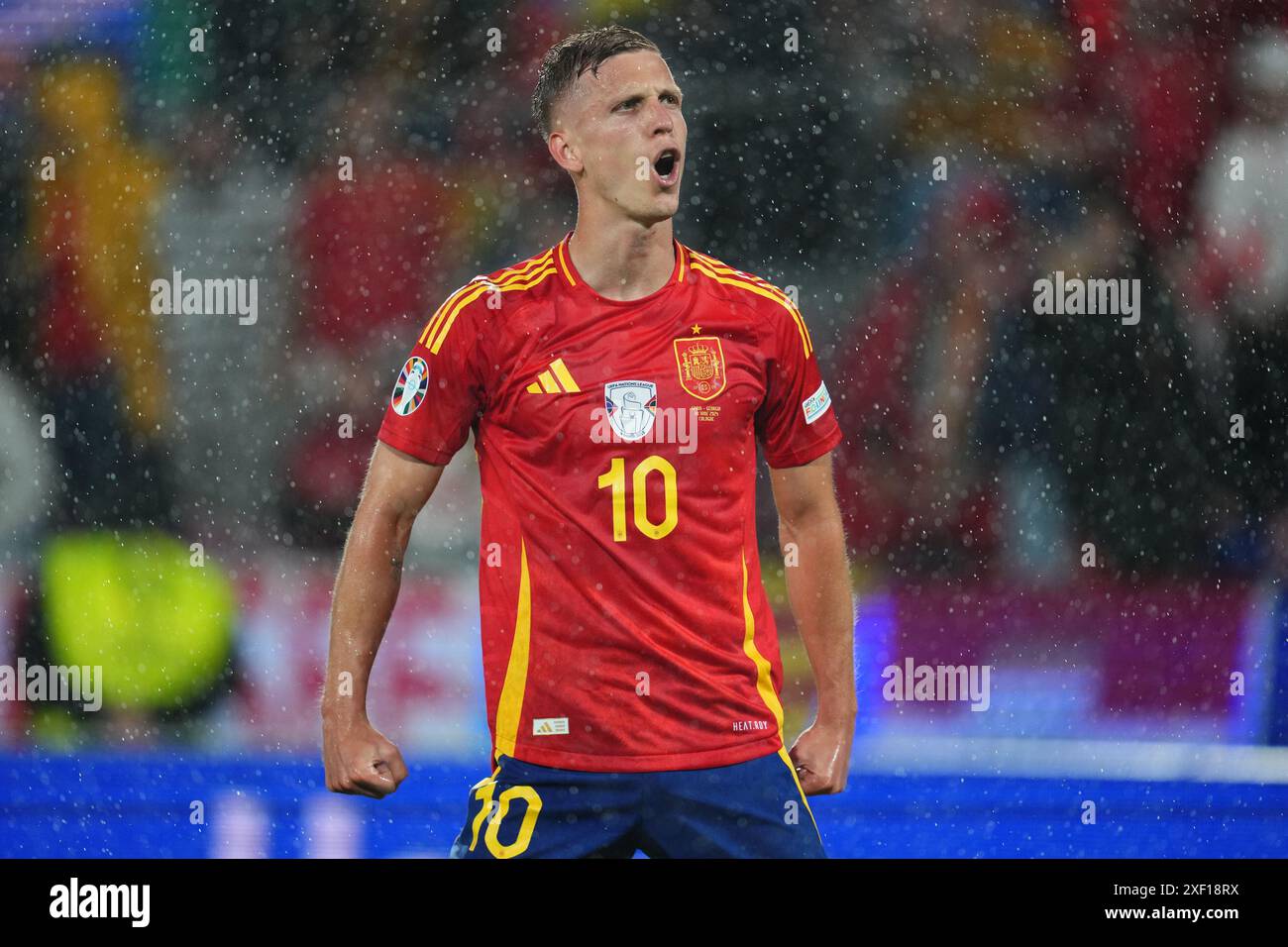 Koln, Allemagne. 30 juin 2024. L'Espagnol Dani Olmo célèbre le 4-1 lors du match de l'UEFA Euro 2024 entre l'Espagne et la Géorgie, Round of 16, joué au Rhein Energie Stadium le 30 juin 2024 à Koln, Allemagne. (Photo de Bagu Blanco/PRESSINPHOTO) crédit : AGENCE SPORTIVE PRESSINPHOTO/Alamy Live News Banque D'Images