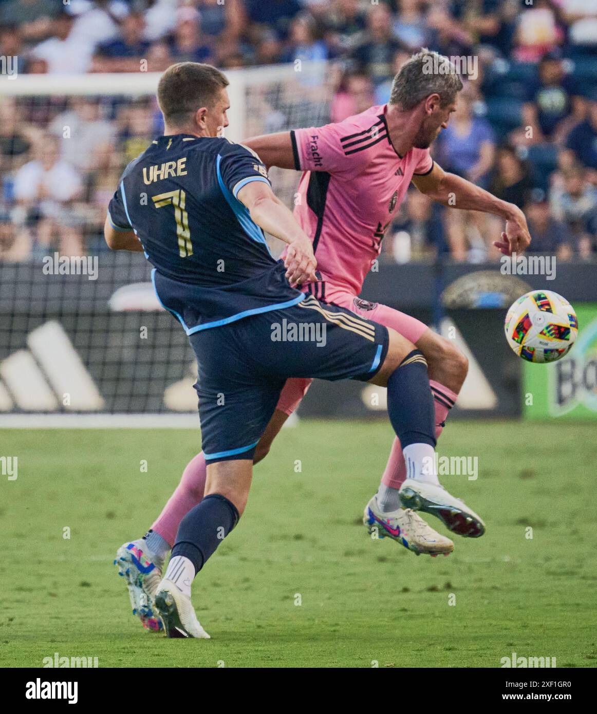 CHESTER, PA, États-Unis - 15 JUIN 2024 : MLS match entre Philadelphia Union et Inter Miami CF à Subaru Park. Banque D'Images