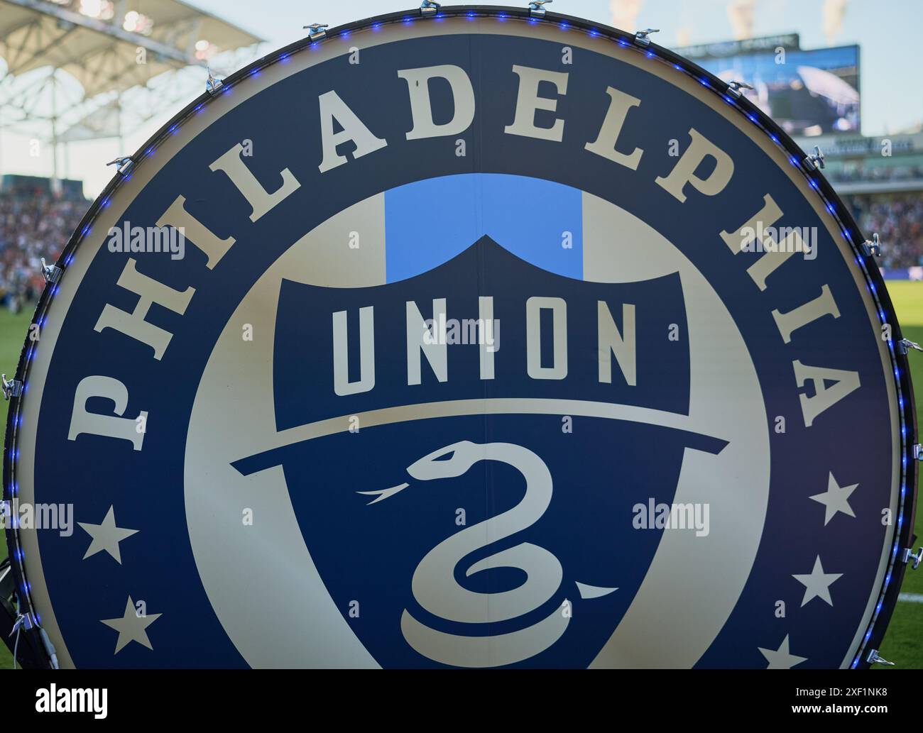 CHESTER, PA, États-Unis - 15 JUIN 2024 : MLS match entre Philadelphia Union et Inter Miami CF à Subaru Park. Banque D'Images