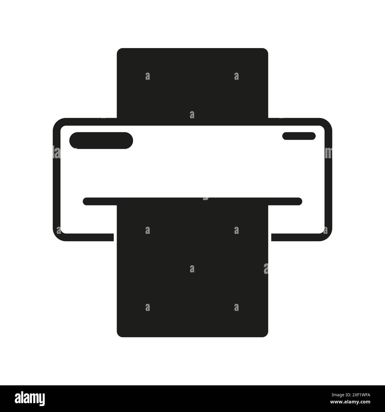 Illustration de l'icône de l'imprimante. Design noir et blanc. Graphique vectoriel simple. Symbole d'équipement de bureau. Illustration de Vecteur