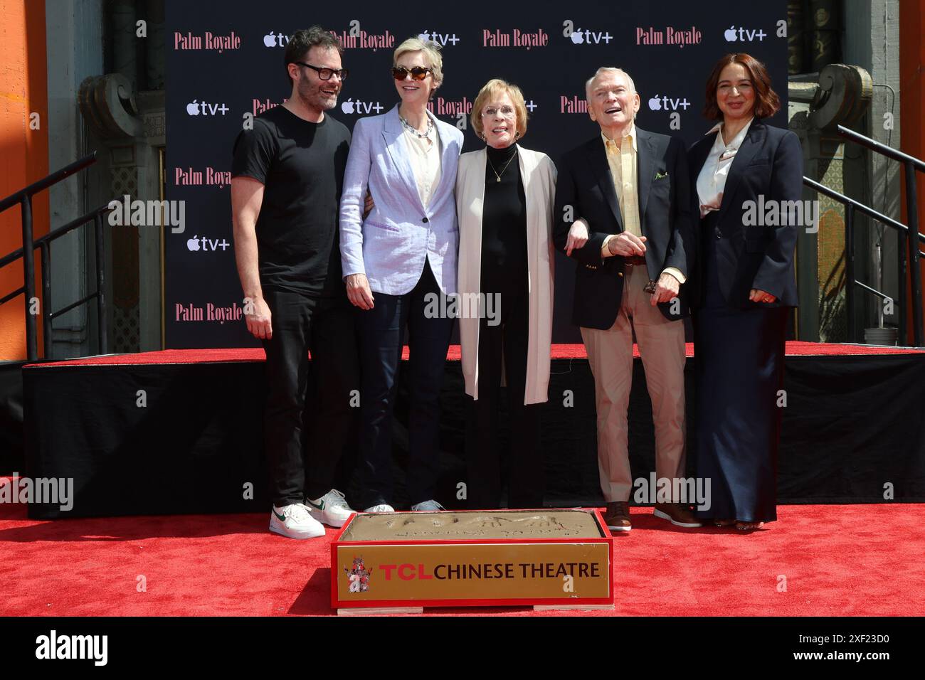 20 juin 2024, Los Angeles, CA, États-Unis : LOS ANGELES - 20 juin : Bill Hader, Jane Lynch, Carol Burnett, Bob Mackie, Maya Rudolph à la cérémonie Carol Burnett Hand Footprint au TCL Chinese Theater IMAX le 20 juin 2024 à Los Angeles, CA (crédit image : © Kay Blake/ZUMA Press Wire) USAGE ÉDITORIAL SEULEMENT ! Non destiné à UN USAGE commercial ! Banque D'Images