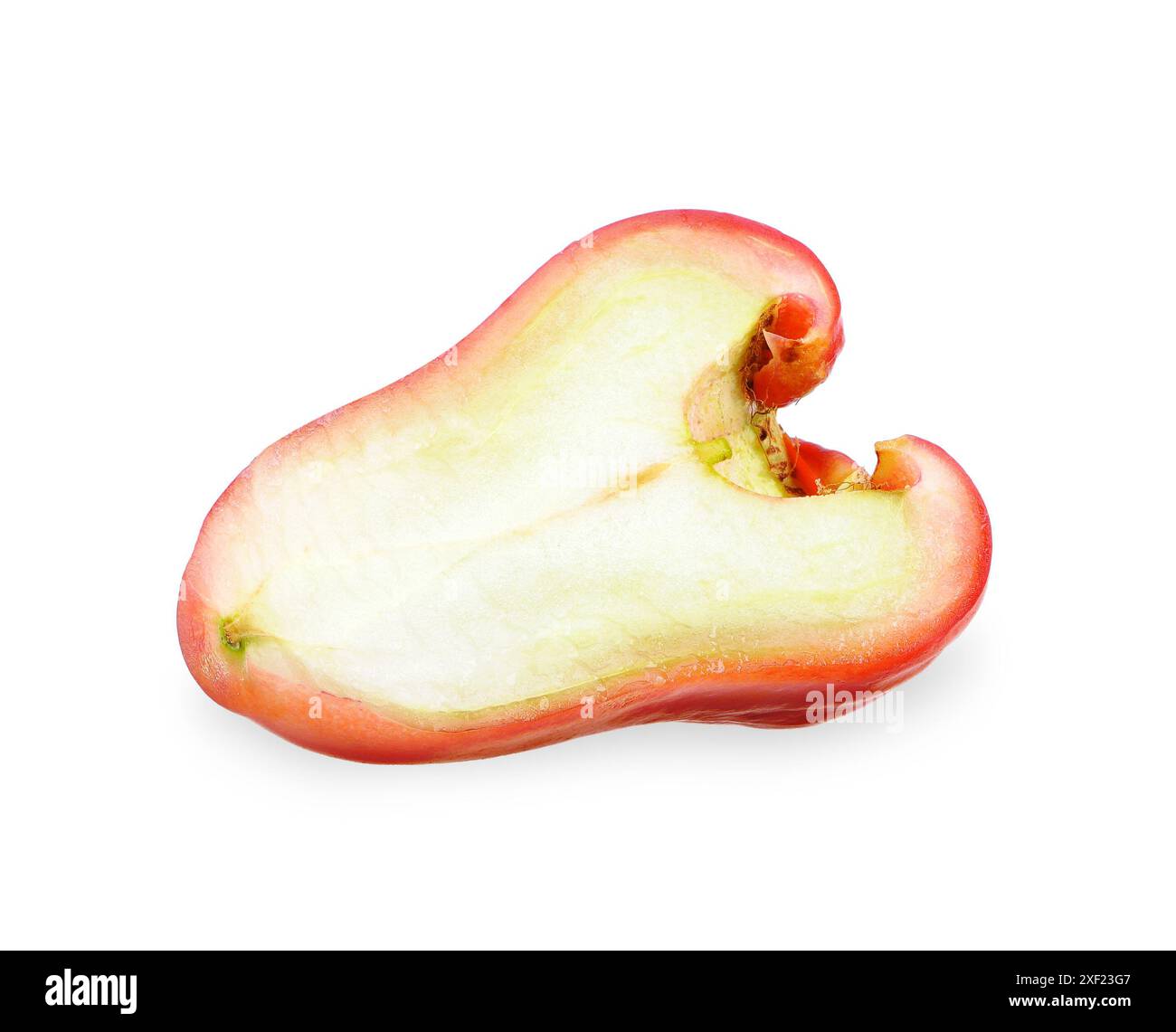 Demi pomme rose isolé sur fond blanc. chemin de coupe de pomme rose Banque D'Images