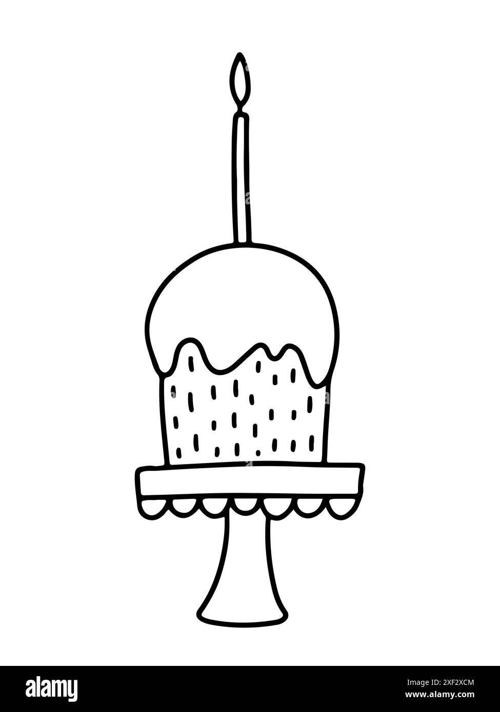 Gâteau de Pâques avec bougie Illustration de Vecteur