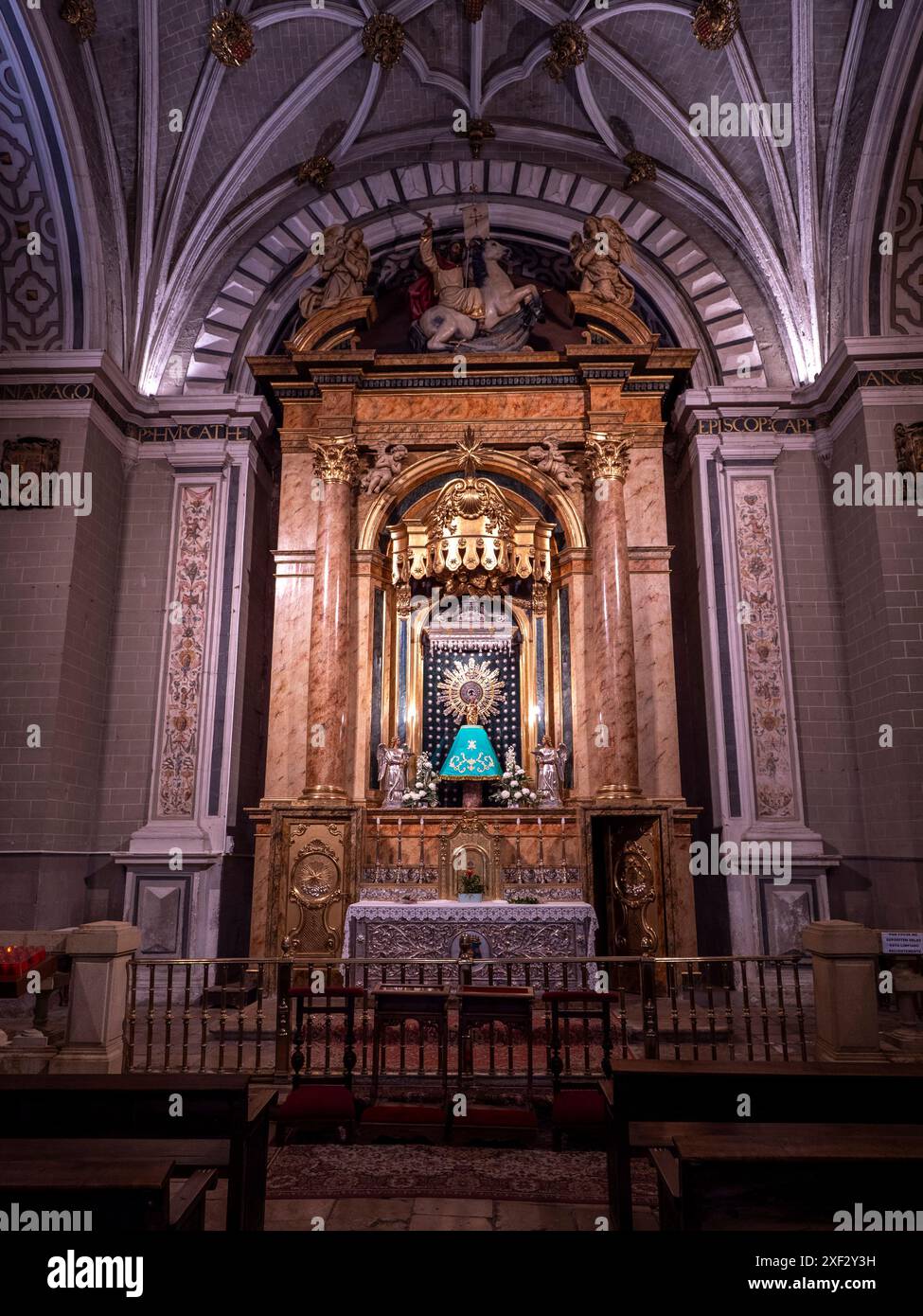 Cathédrale de Barbastro Huesca. Somontano Huesca. Cathédrale Santa María de la Asunción de Barbastro. Cathédrale gothique Banque D'Images