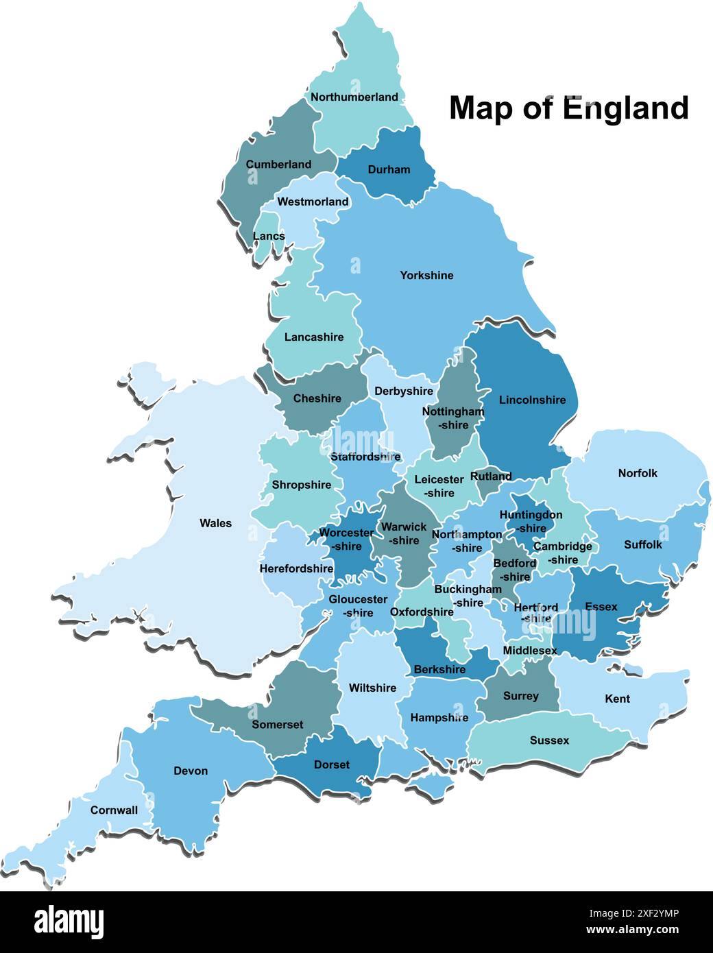 Carte d’Angleterre Illustration de Vecteur