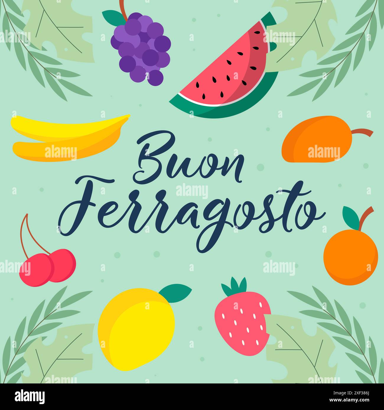 Illustration du festival d'été Buon Ferragosto italia Illustration de Vecteur