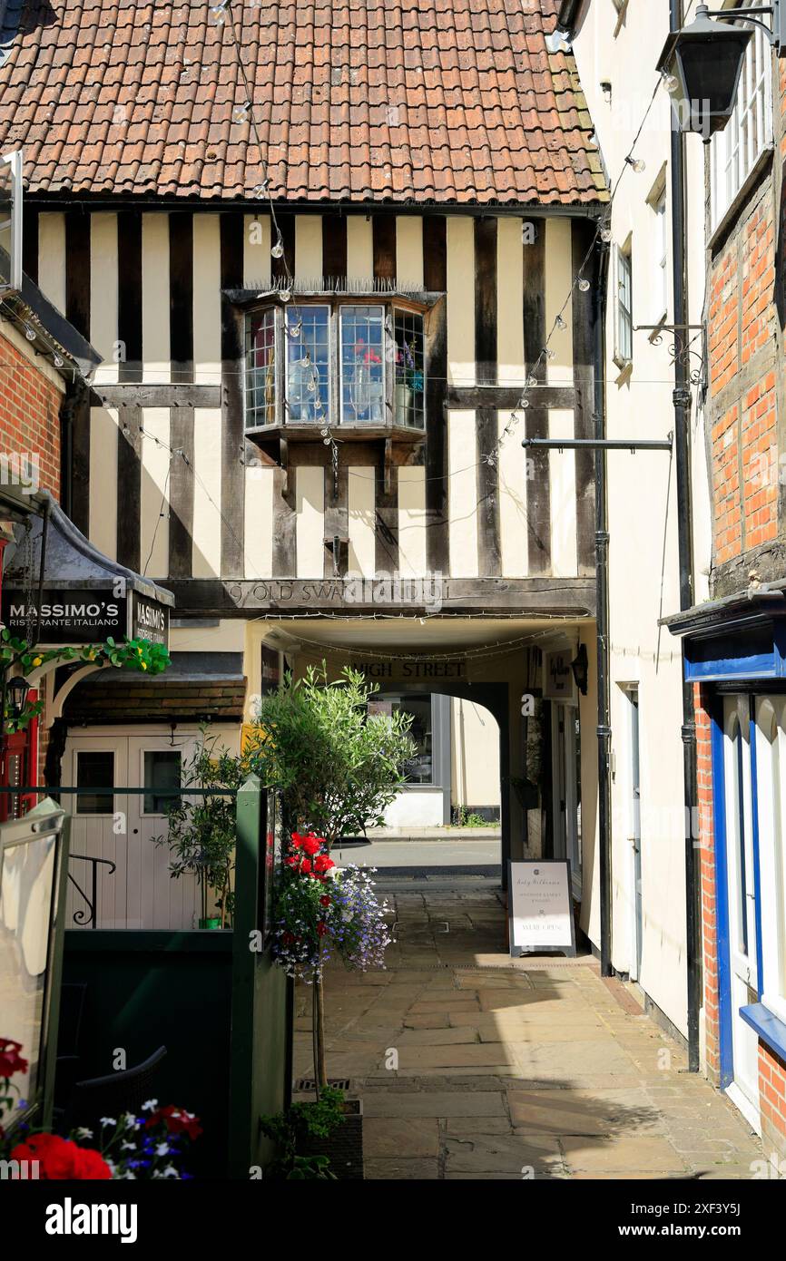 Old Swan Yard, Devizes, Wiltshire. Banque D'Images