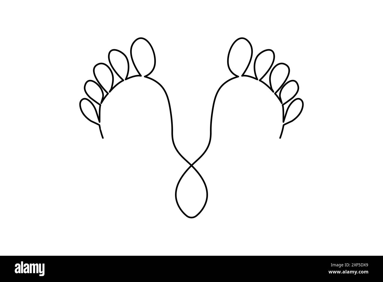 Dessin continu d'une ligne de semelle de pied de l'illustration vectorielle de contour isolé, tatouage de semelle de pied à ligne unique Illustration de Vecteur