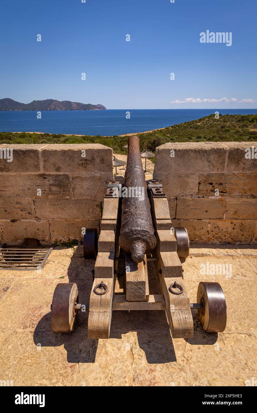 Château de la Punta de Amer, Majorque (Majorque), Îles Baléares, Espagne, Méditerranée. Banque D'Images