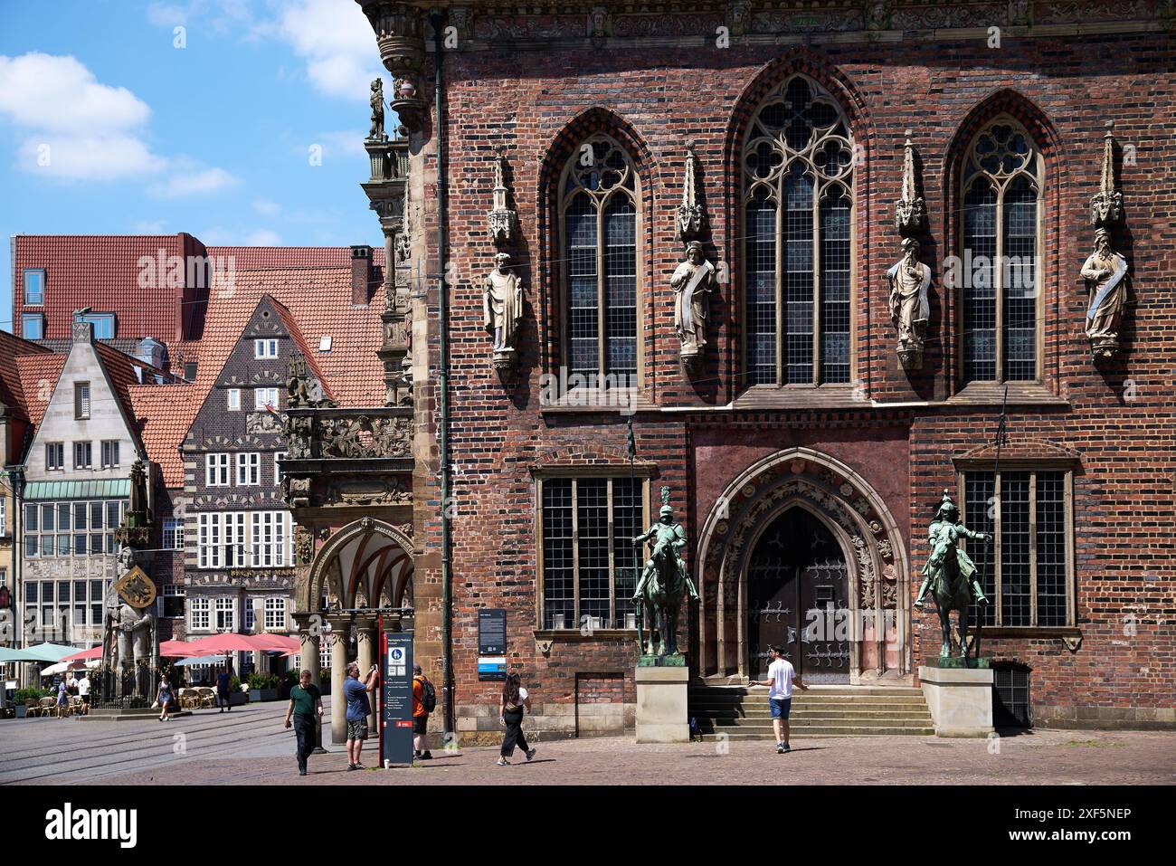 Mairie ou Rathaus à Brême, Allemagne 2024. Brême est la deuxième ville la plus peuplée du nord de l'Allemagne. Banque D'Images