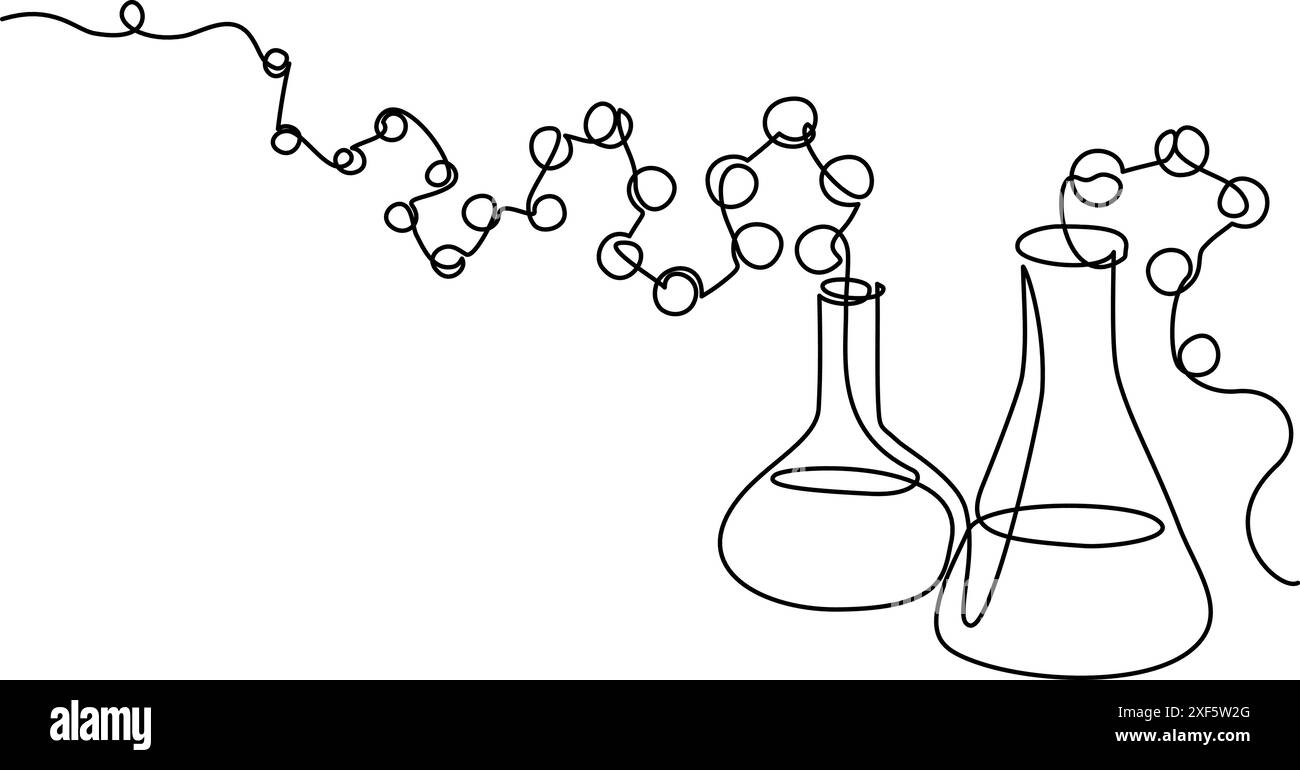 La chimie rassemble l'équipement avec le concept de molécules. Illustration de Vecteur