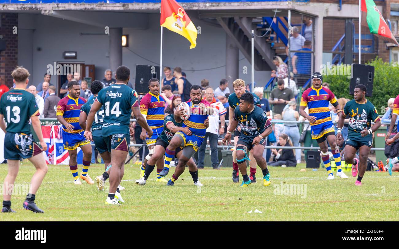 Trois matchs de Rugby League ont été disputés le jour des Forces armées à Warrington pour le trophée Tom Sephton, un jeune soldat Warrington qui a été tristement tué en AC Banque D'Images