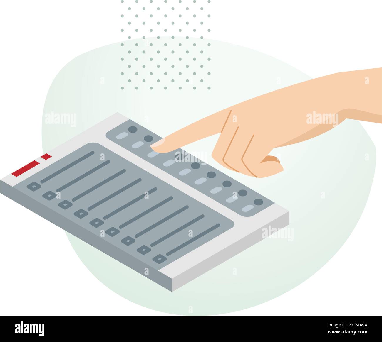 Pouvoir des élections - appuyer sur le bouton sur la machine à voter électronique - EVM - illustration stock en tant que fichier EPS 10 Illustration de Vecteur